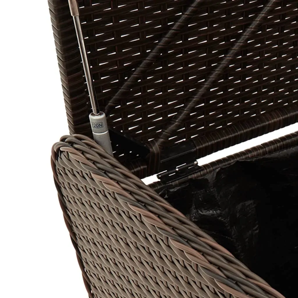 Storage Bench with Cushion Brown 80x51x52 cm Poly Rattan Price