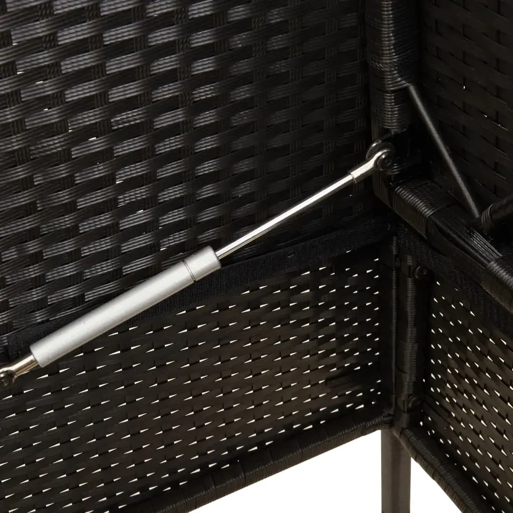 Garden Bench with Cushions Black Poly Rattan Price