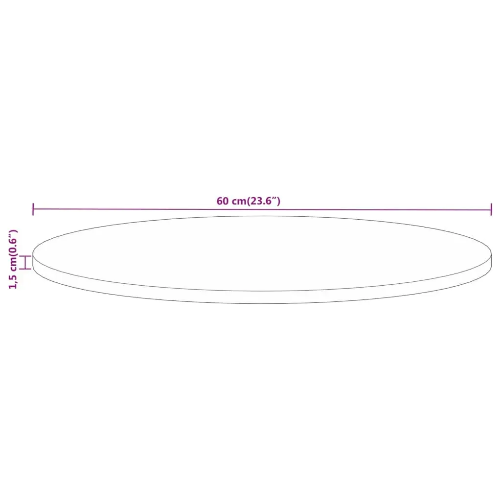 Table Top Ø 60x1.5 cm Round Solid Wood Rough Mango Price