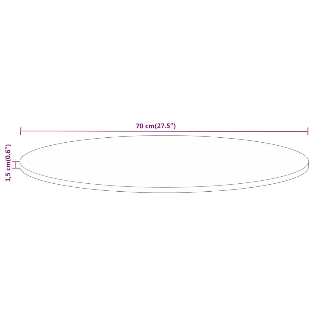 Table Top Ø 70x1.5 cm Round Solid Wood Rough Mango Price