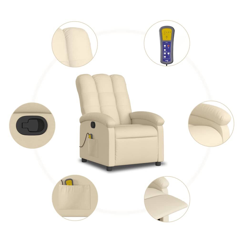 Massage Recliner Chair Cream Fabric Price