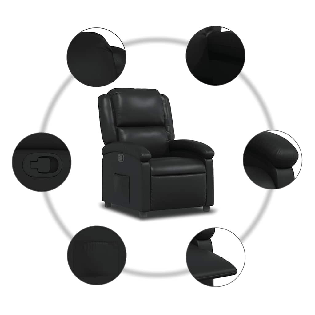 Recliner Chair Black Faux Leather Price