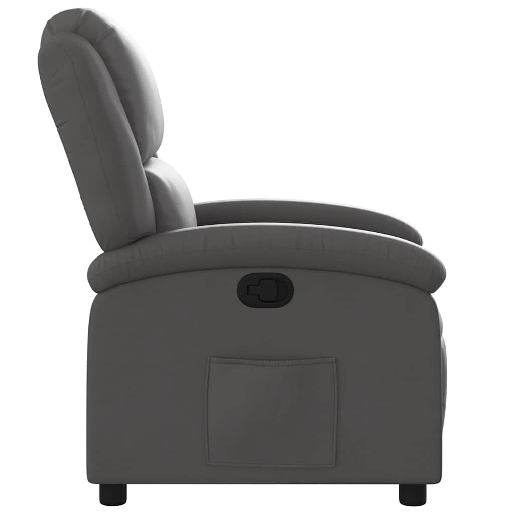 Recliner Chair Grey Real Leather Price