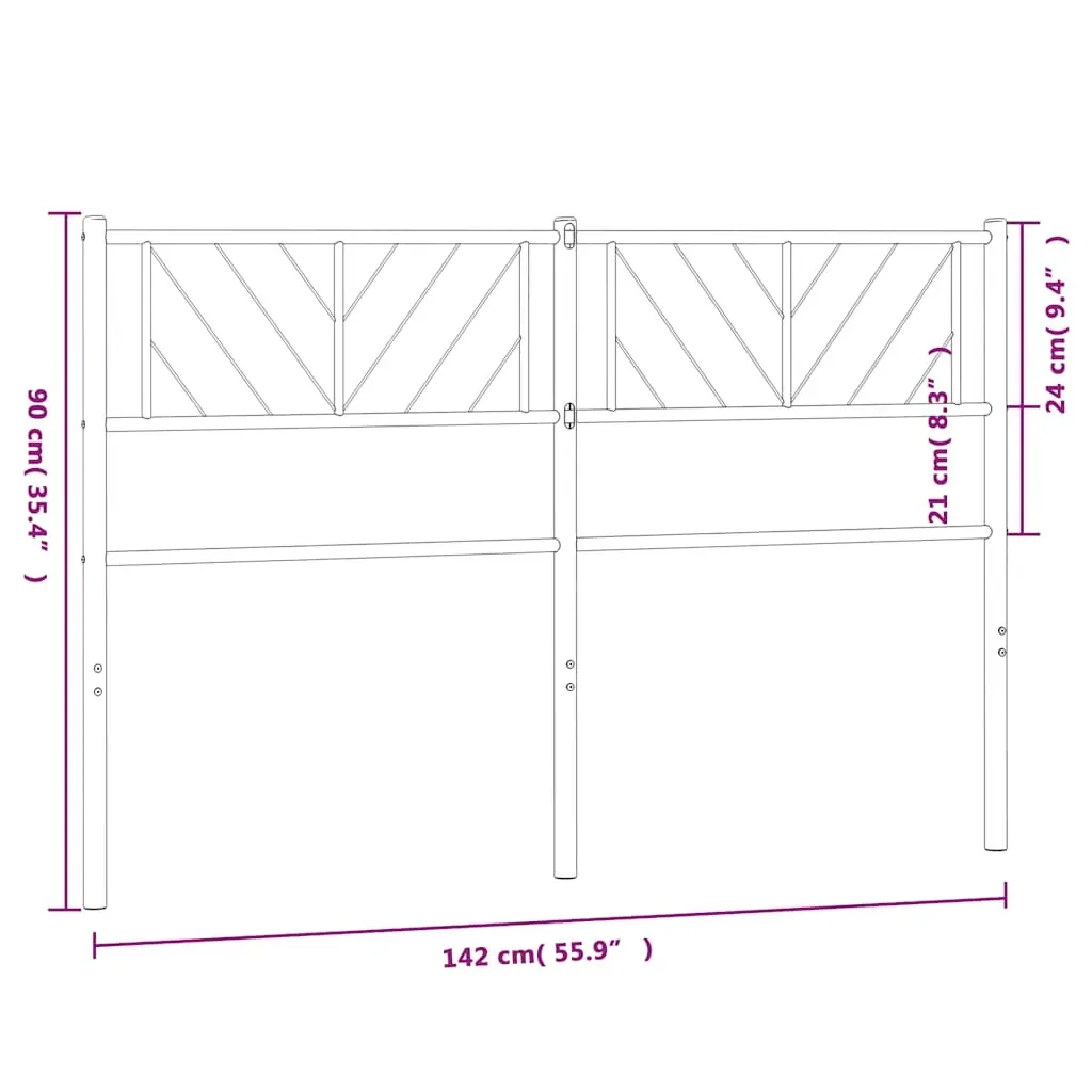 Metal Headboard White 137 cm Double Price