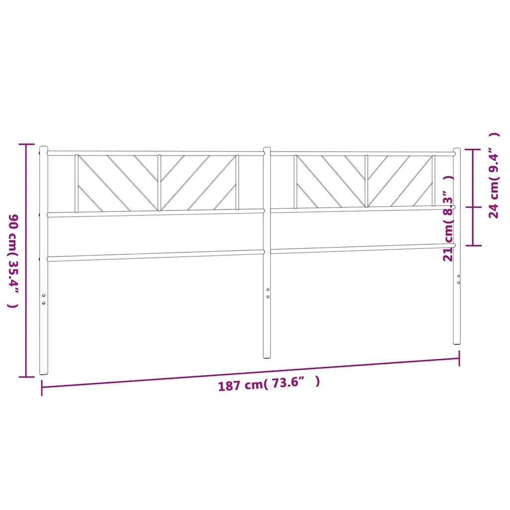Metal Headboard White 183 cm King Price