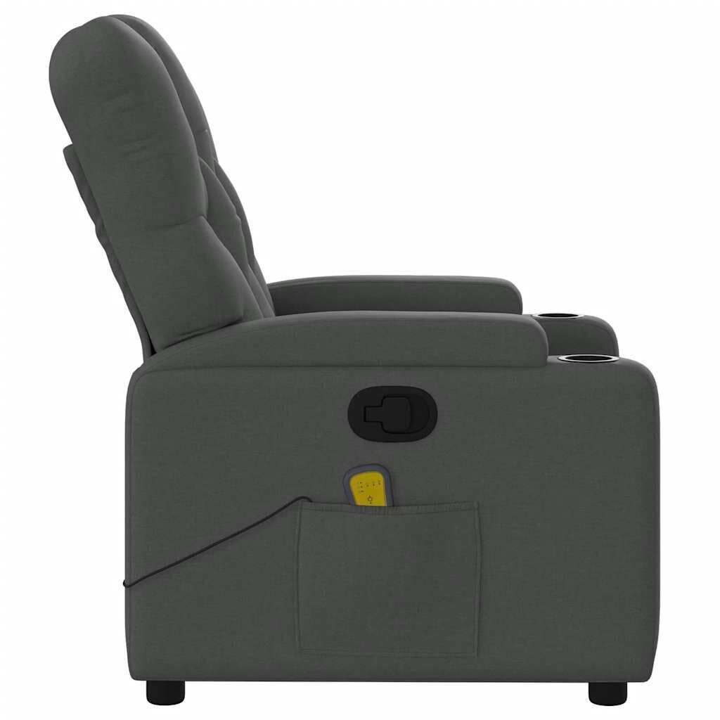 Massage Recliner Chair Dark Grey Fabric Price
