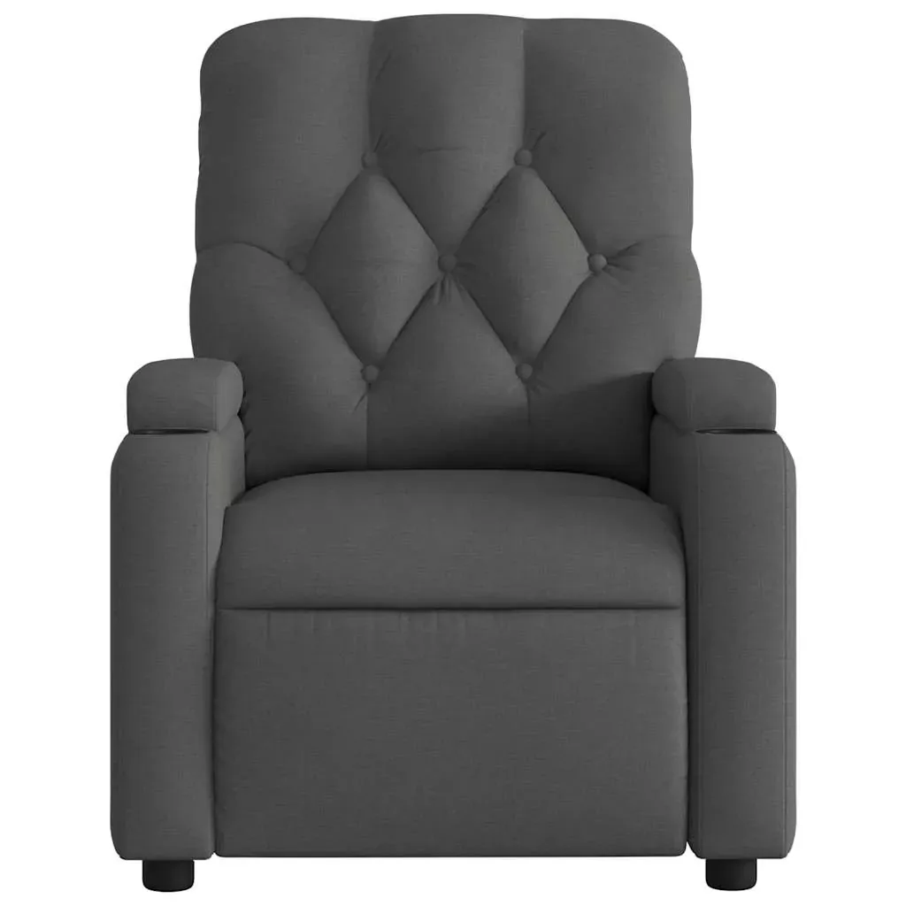 Massage Recliner Chair Dark Grey Fabric Price