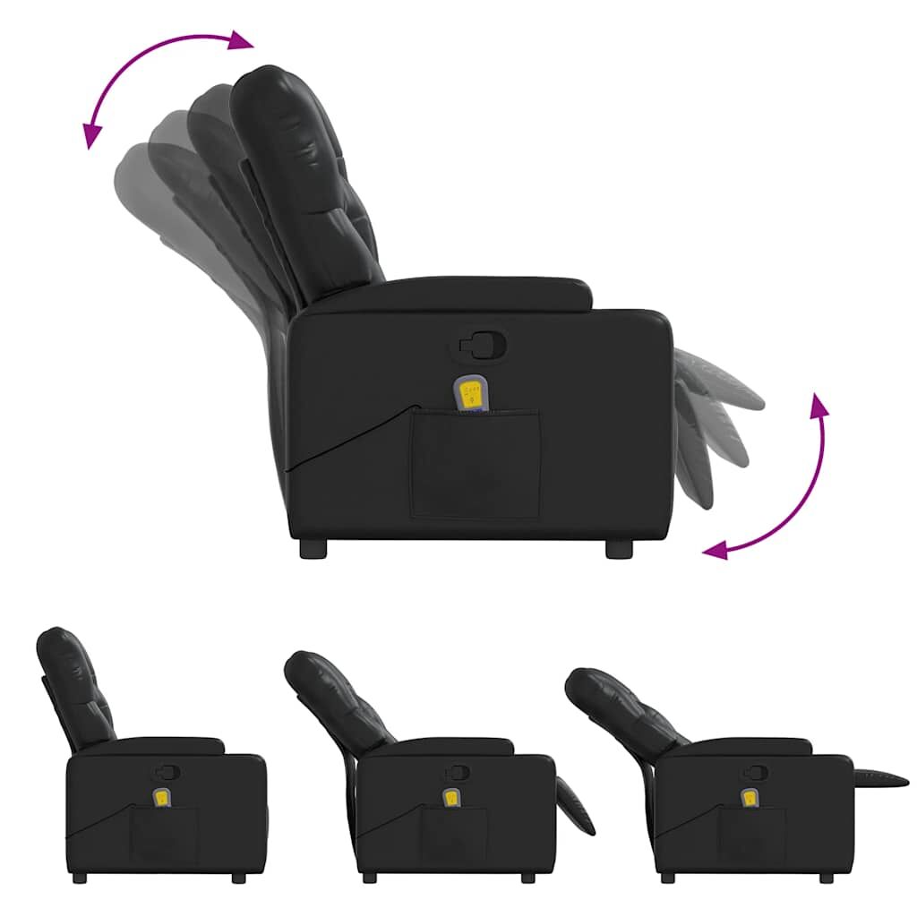 Massage Recliner Chair Black Faux Leather Price