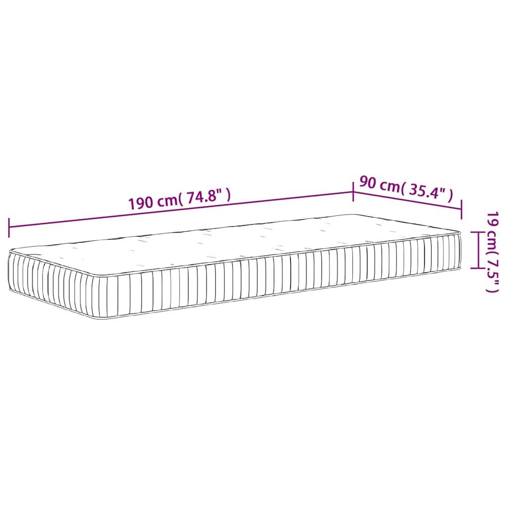 Pocket Spring Mattress Medium 90x190 cm Price