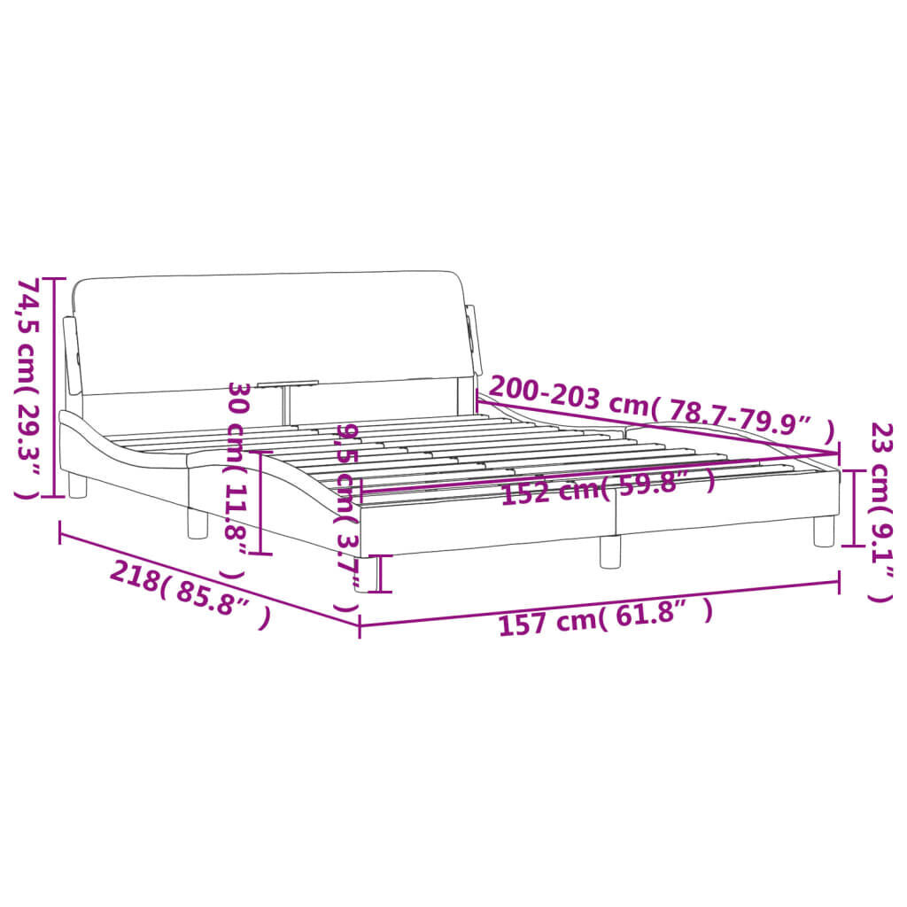 Bed Frame without Mattress Black 152x203 cm Queen Velvet Price