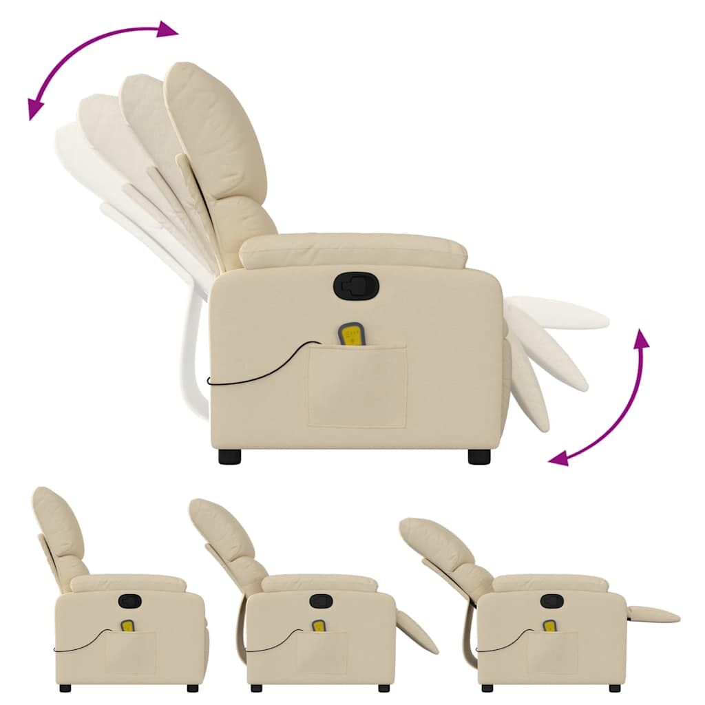 Massage Recliner Chair Cream Fabric Price