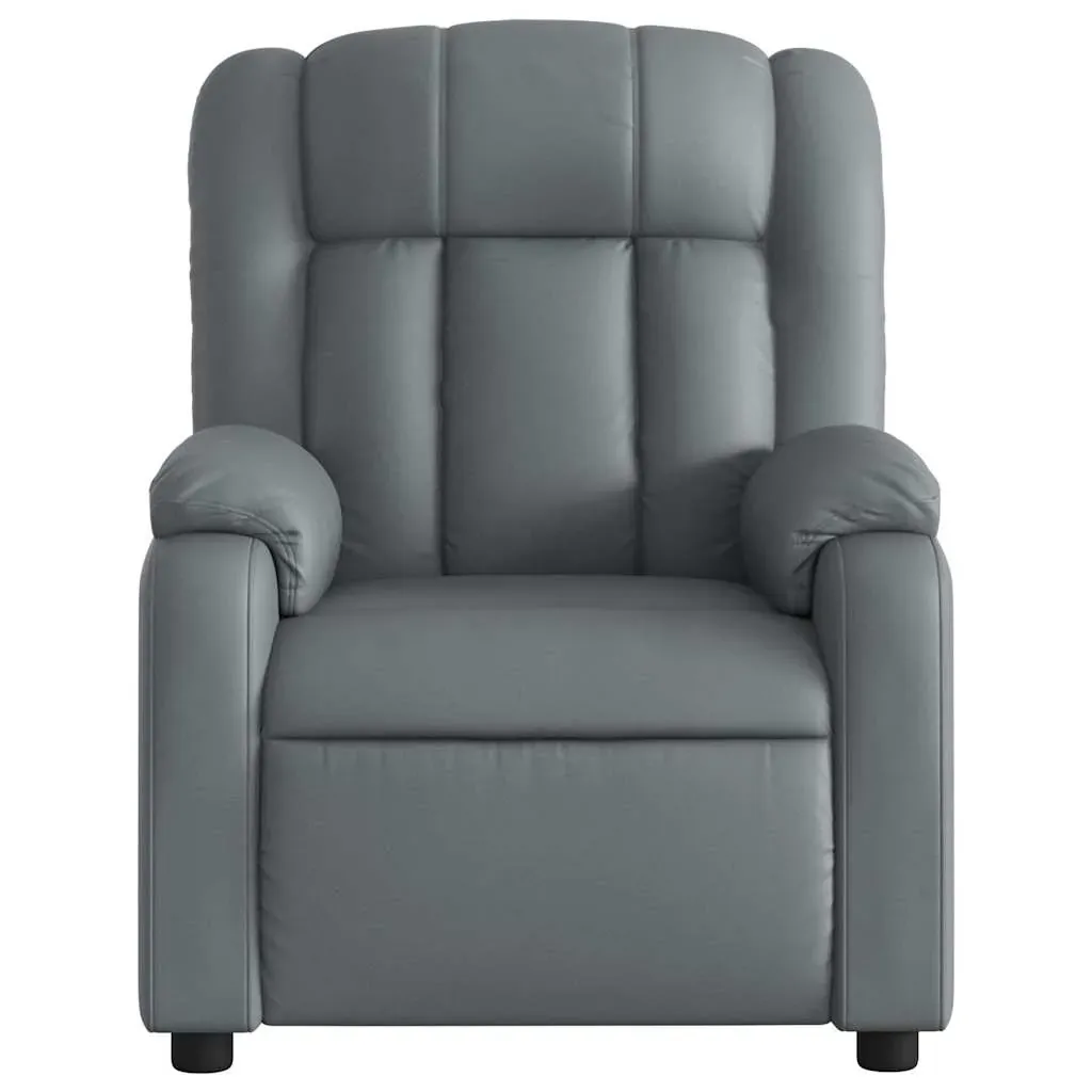 Massage Recliner Chair Grey Faux Leather Price
