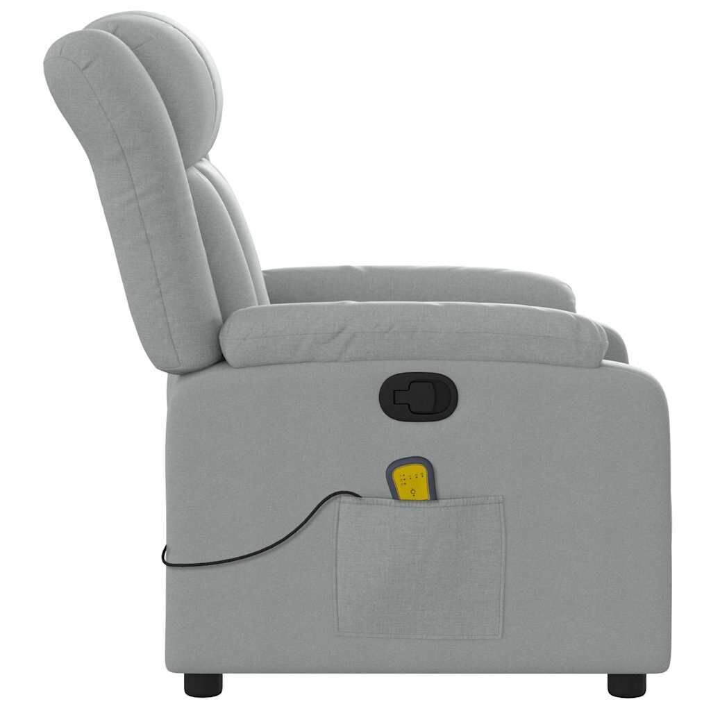 Massage Recliner Chair Light Grey Fabric Price