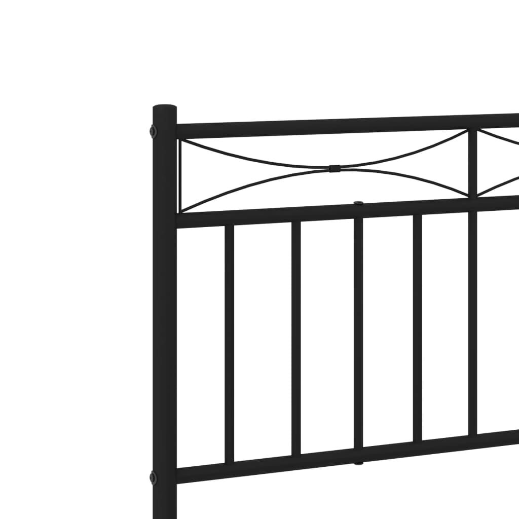 Metal Bed Frame without Mattress with Footboard Black 90x190 cm Price