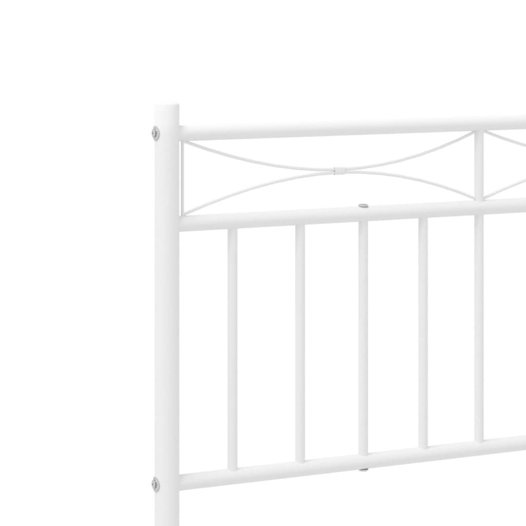 Metal Bed Frame without Mattress with Headboard White 107x203 cm King Single Price