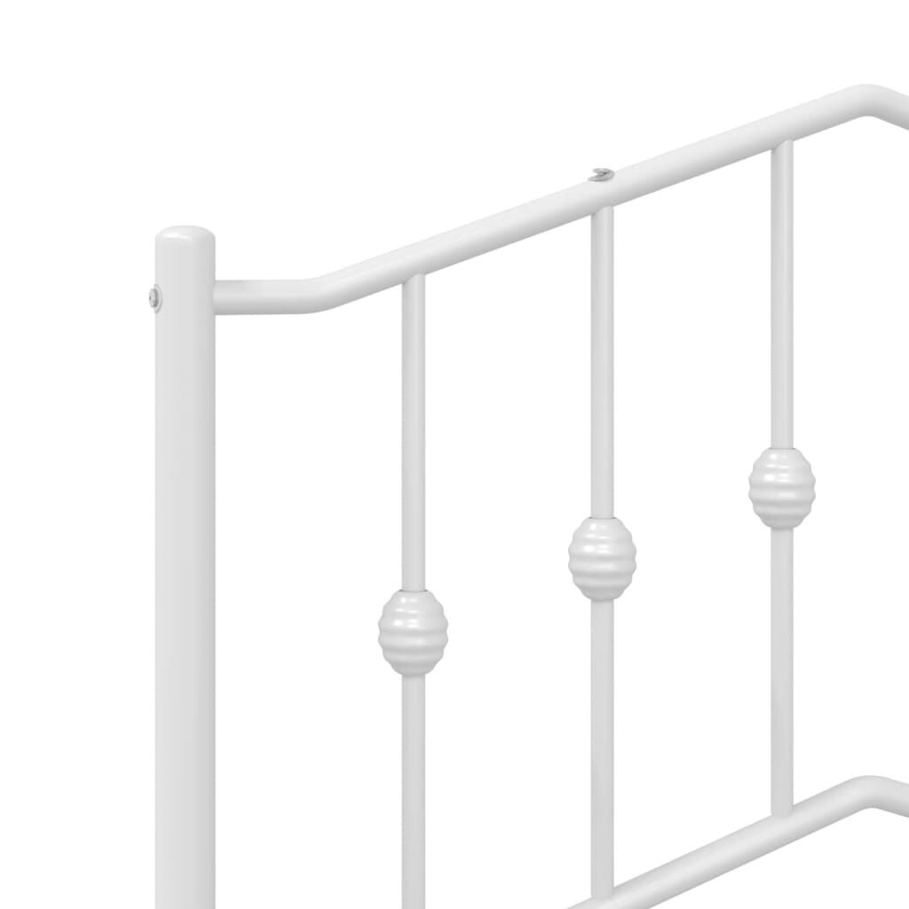 Metal Bed Frame without Mattress with Headboard White 183x203 cm King Price