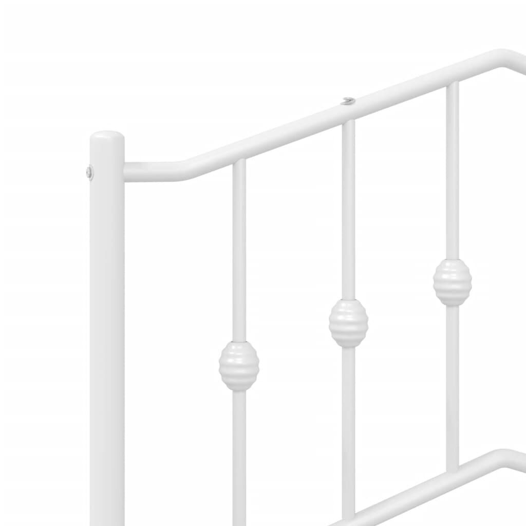 Metal Bed Frame without Mattress with Footboard White 107x203 cm King Single Price