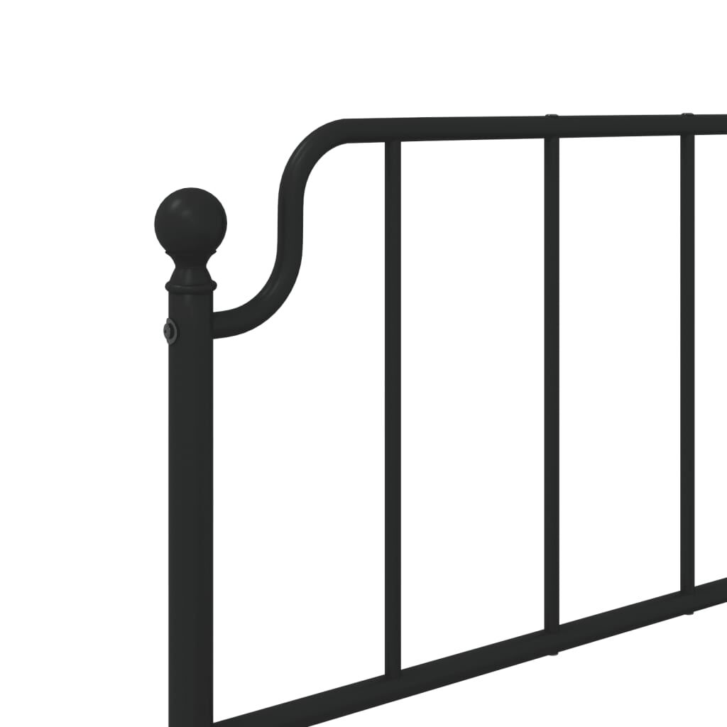 Metal Bed Frame without Mattress with Footboard Black 90x190 cm Price