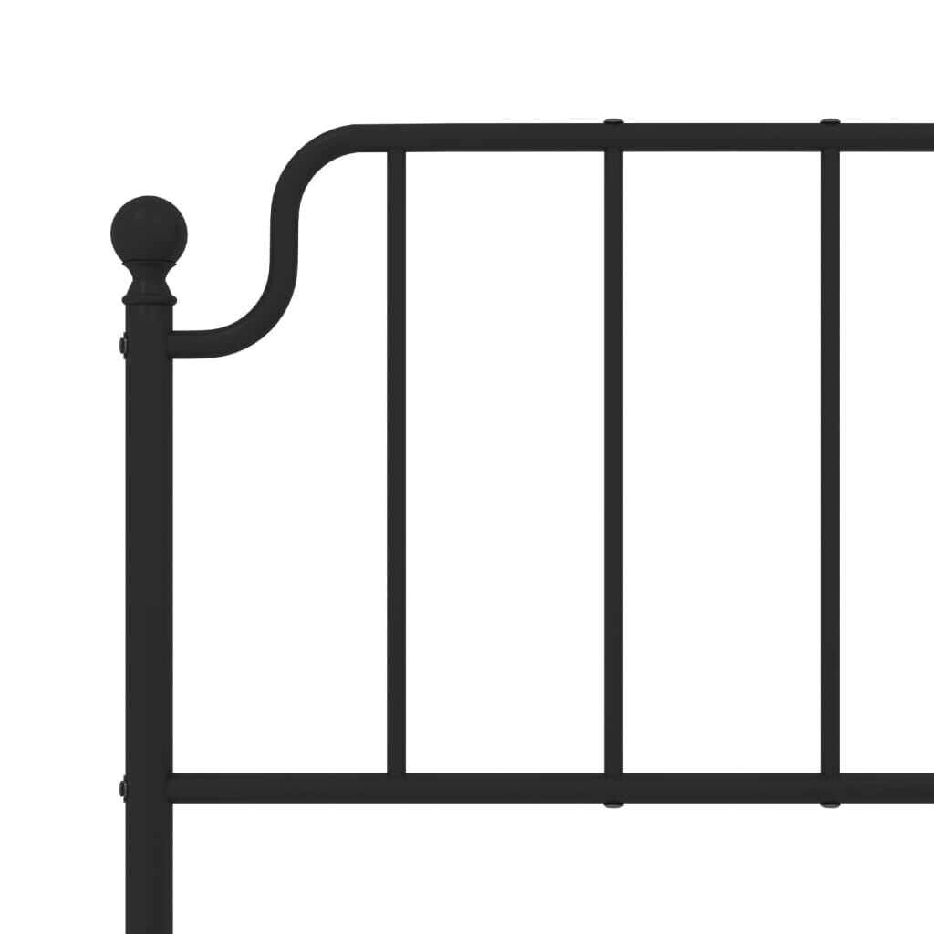 Metal Bed Frame without Mattress with Footboard Black 183x203 cm King Price