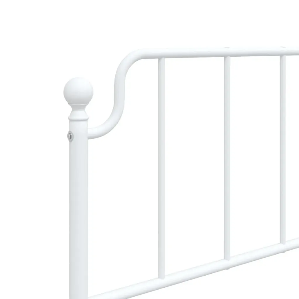 Metal Bed Frame without Mattress with Headboard White 90x190 cm Price