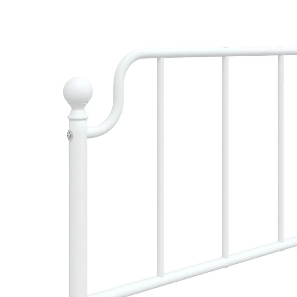 Metal Bed Frame without Mattress with Headboard White 107x203 cm King Single Price