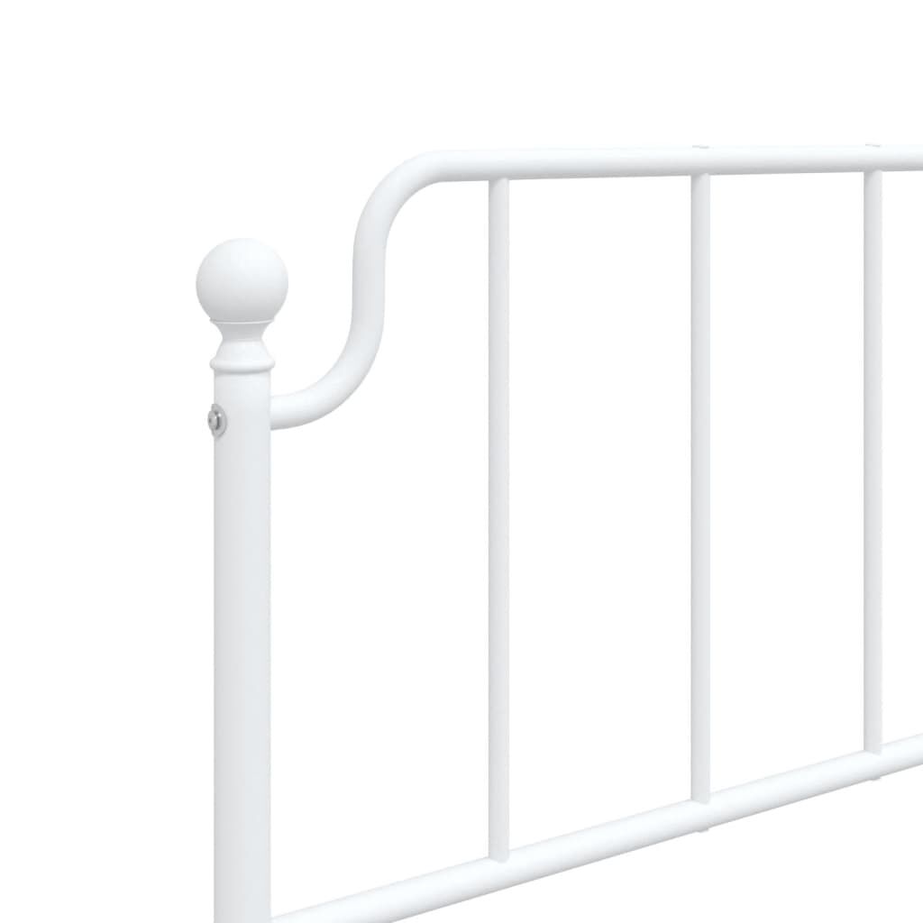Metal Bed Frame without Mattress with Footboard White 107x203 cm King Single Price