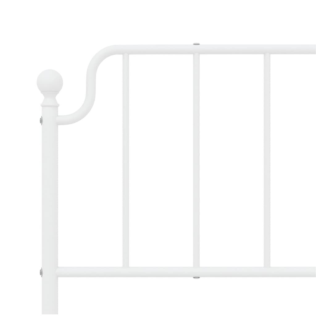Metal Bed Frame without Mattress with Footboard White 183x203 cm King Price
