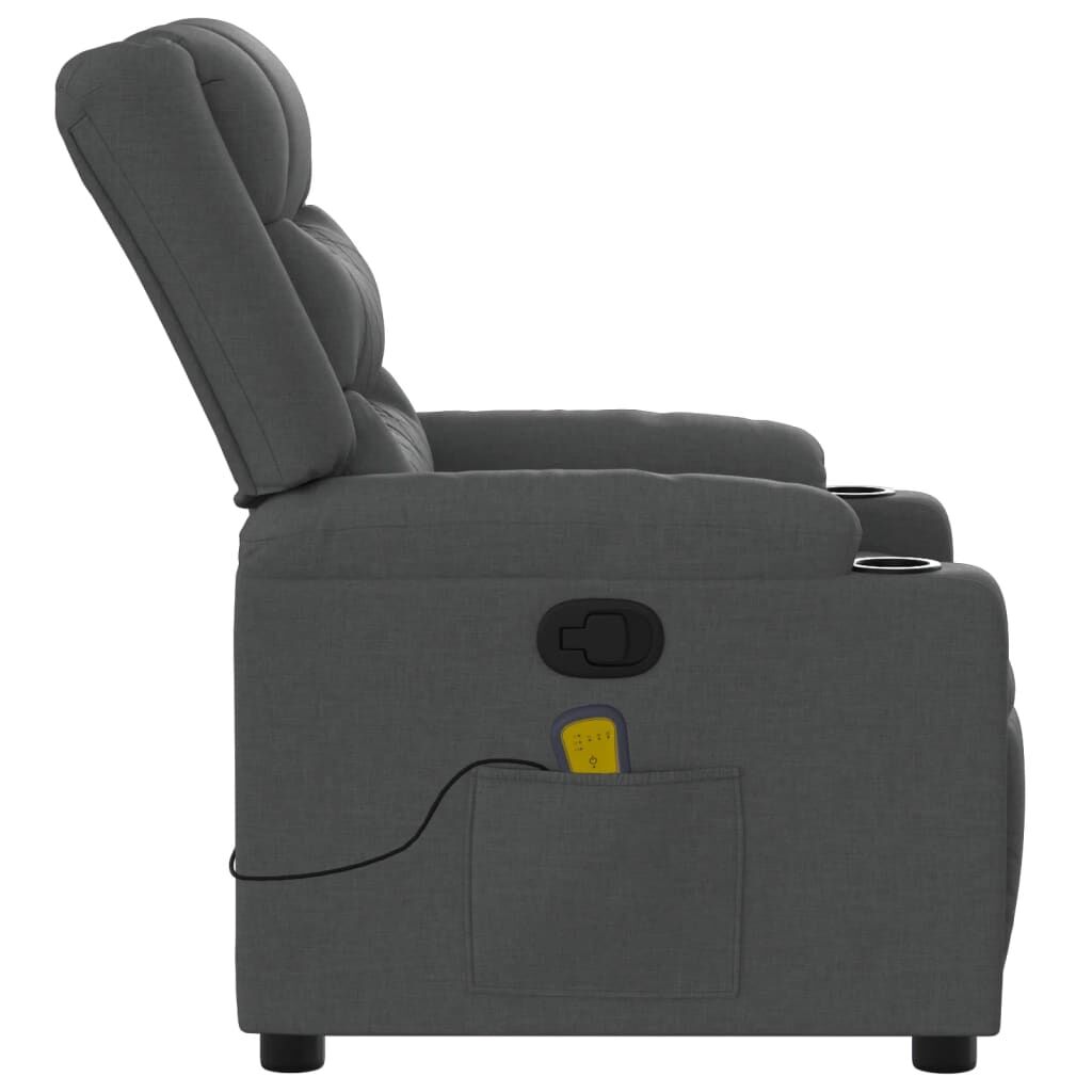 Massage Recliner Chair Dark Grey Fabric Price