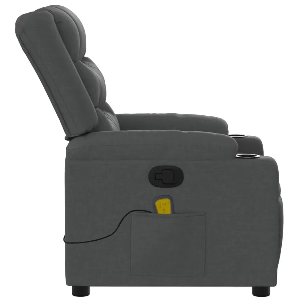 Massage Recliner Chair Dark Grey Fabric Price