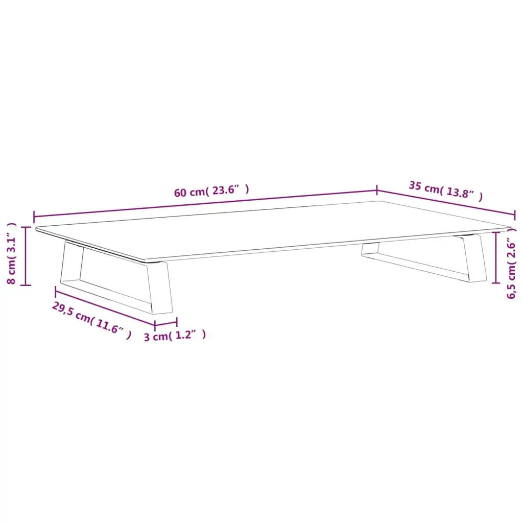 Monitor Stand White 60x35x8 cm Tempered Glass and Metal Price