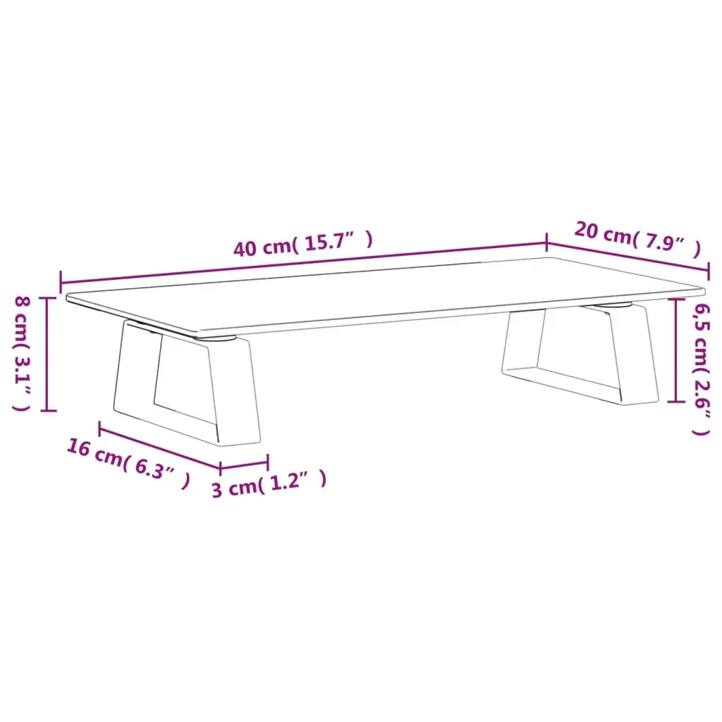 Monitor Stand Black 40x20x8 cm Tempered Glass and Metal Price