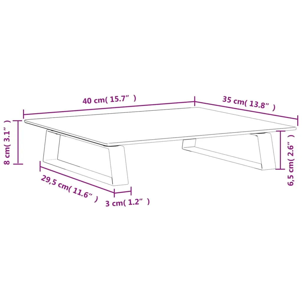 Monitor Stand Black 40x35x8 cm Tempered Glass and Metal Price