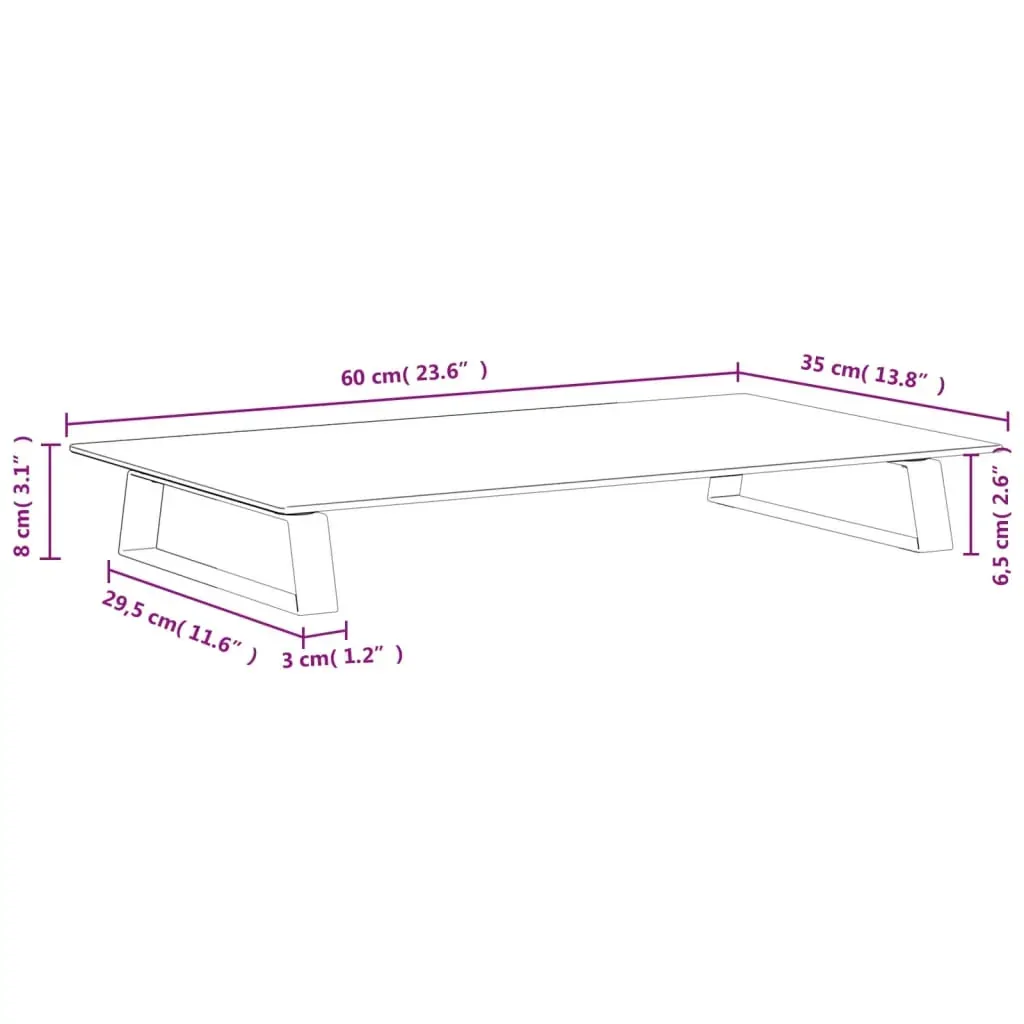 Monitor Stand Black 60x35x8 cm Tempered Glass and Metal Price