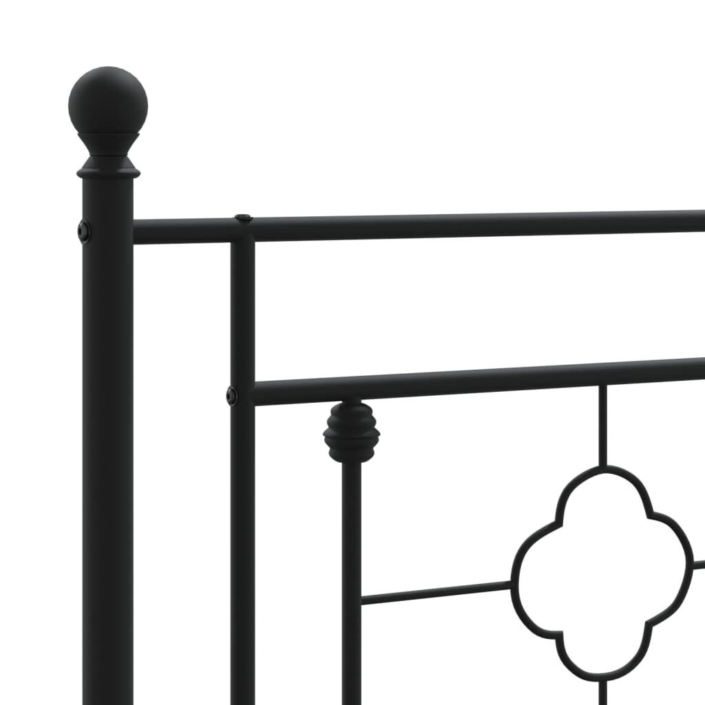 Metal Bed Frame without Mattress with Footboard Black 183x203 cm King Price