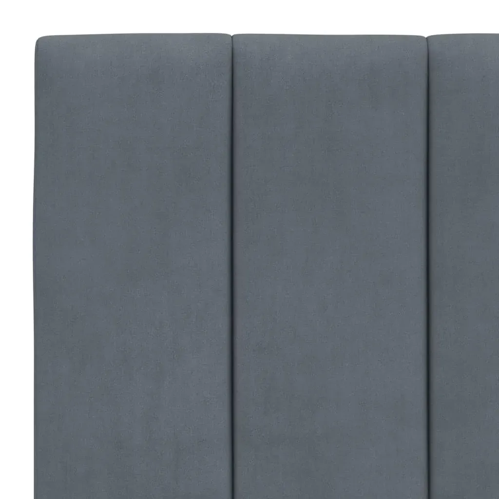Headboard Cushion "Hanko" Dark Grey 90 cm Velvet Price