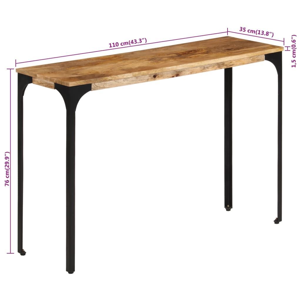Console Table Brown 110x35x76 cm Solid Wood Mango and Iron Price