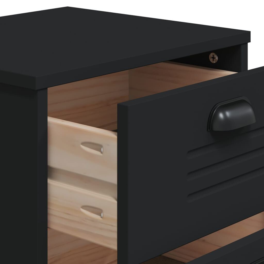 Bedside Cabinet VIKEN Black Engineered Wood Price