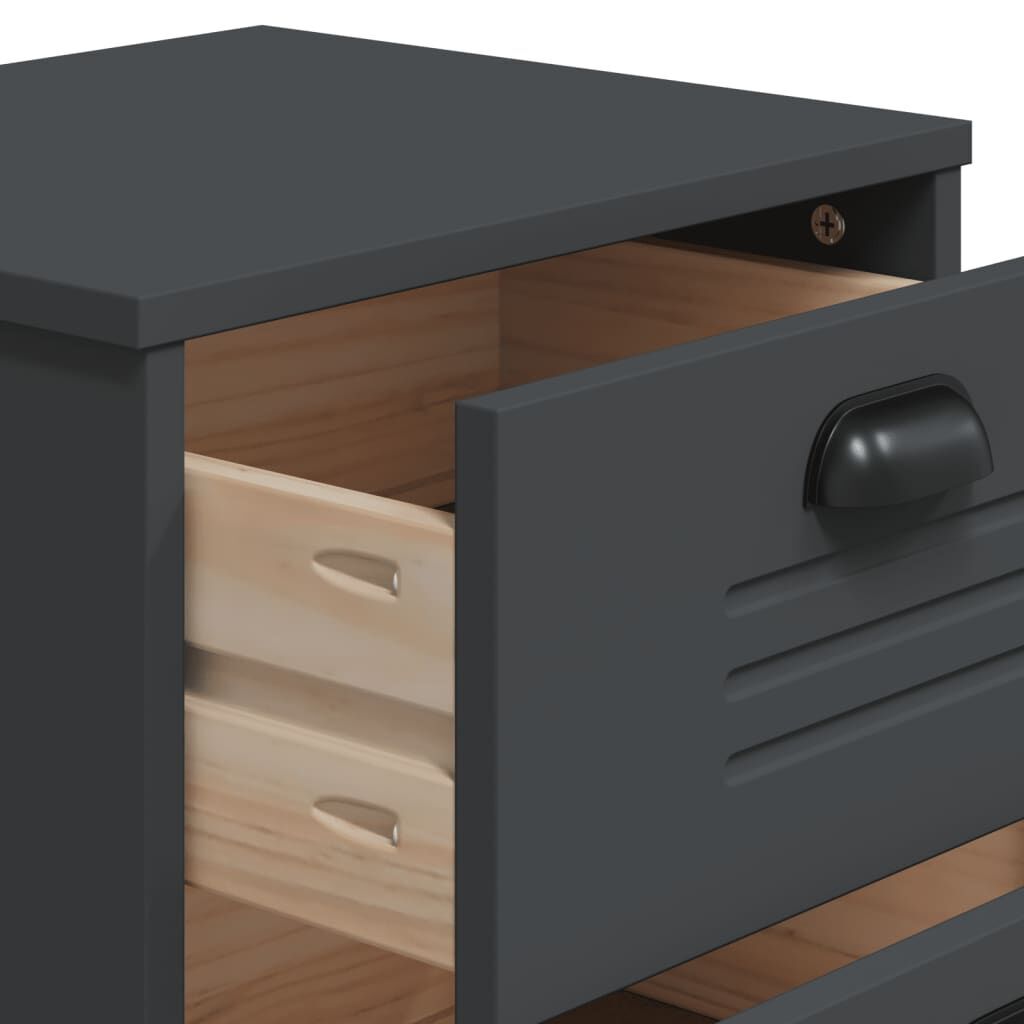 Bedside Cabinet VIKEN Anthracite Grey Engineered Wood Price
