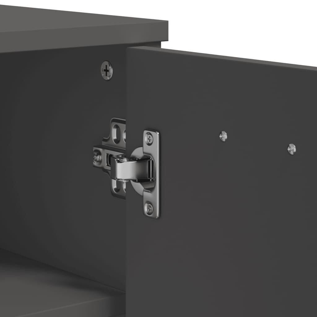 Shoe Cabinet VIKEN Anthracite Grey Engineered Wood Price