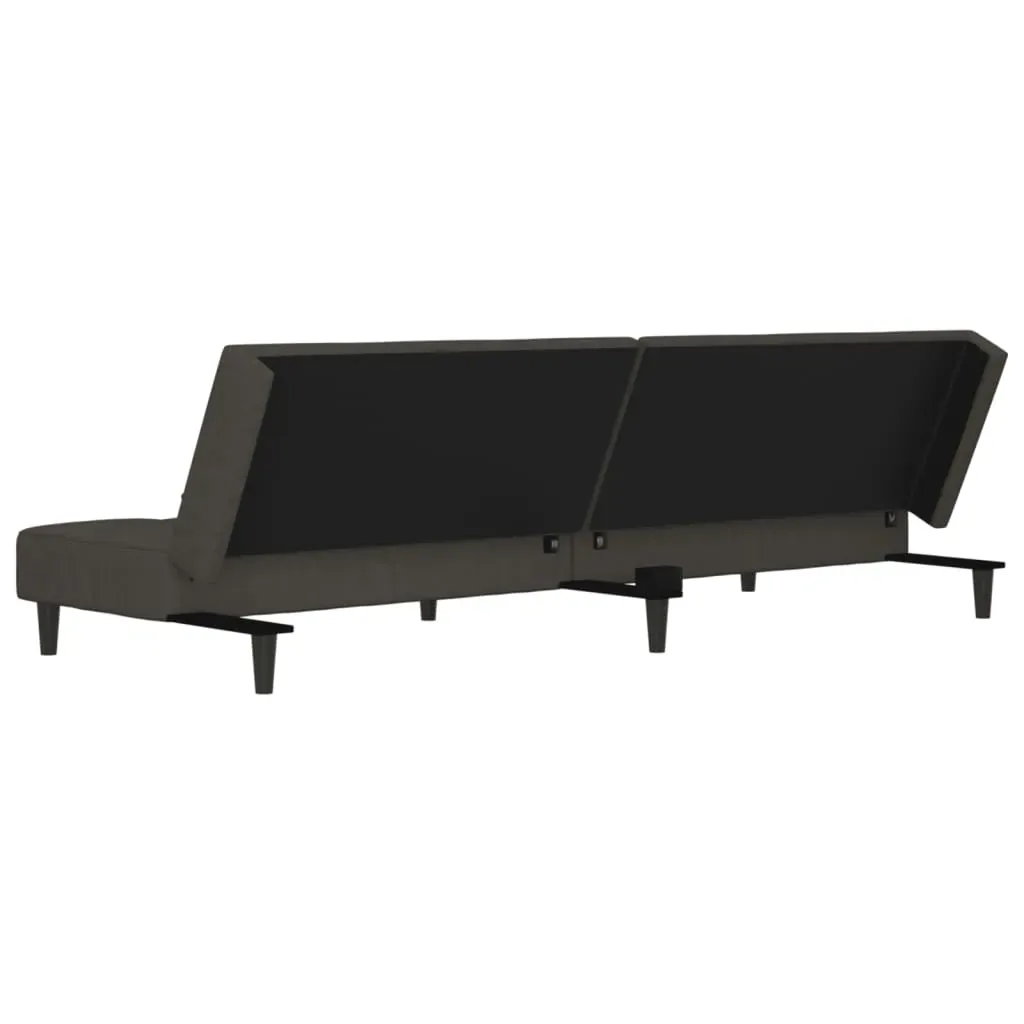 2-Seater Sofa Bed with Two Pillows Dark Grey Velvet Price