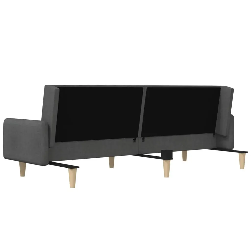 2-Seater Sofa Bed Dark Grey Fabric Price