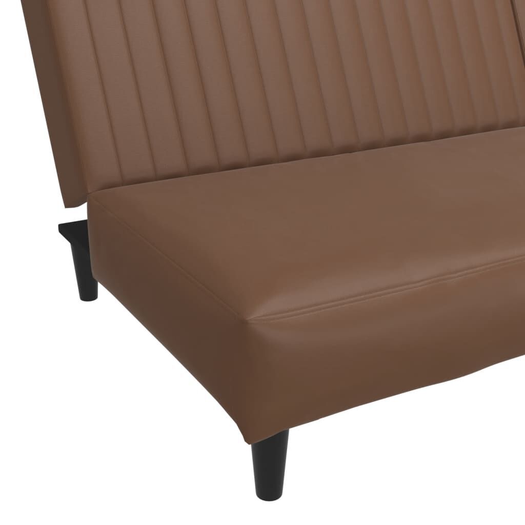 2-Seater Sofa Bed Brown Faux Leather Price
