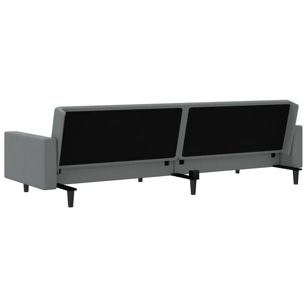 2-Seater Sofa Bed Grey Faux Leather Price
