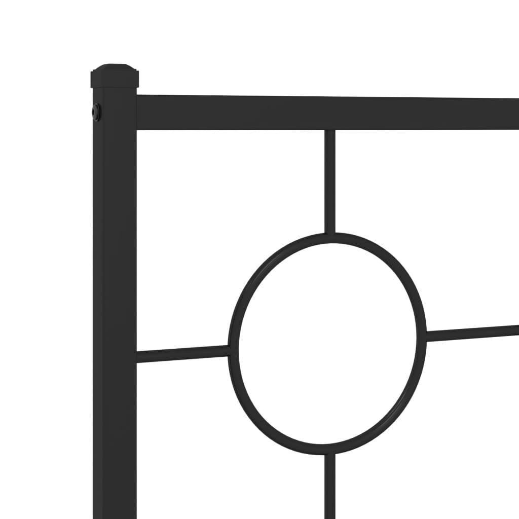 Metal Bed Frame without Mattress with Headboard Black 150x200 cm Price