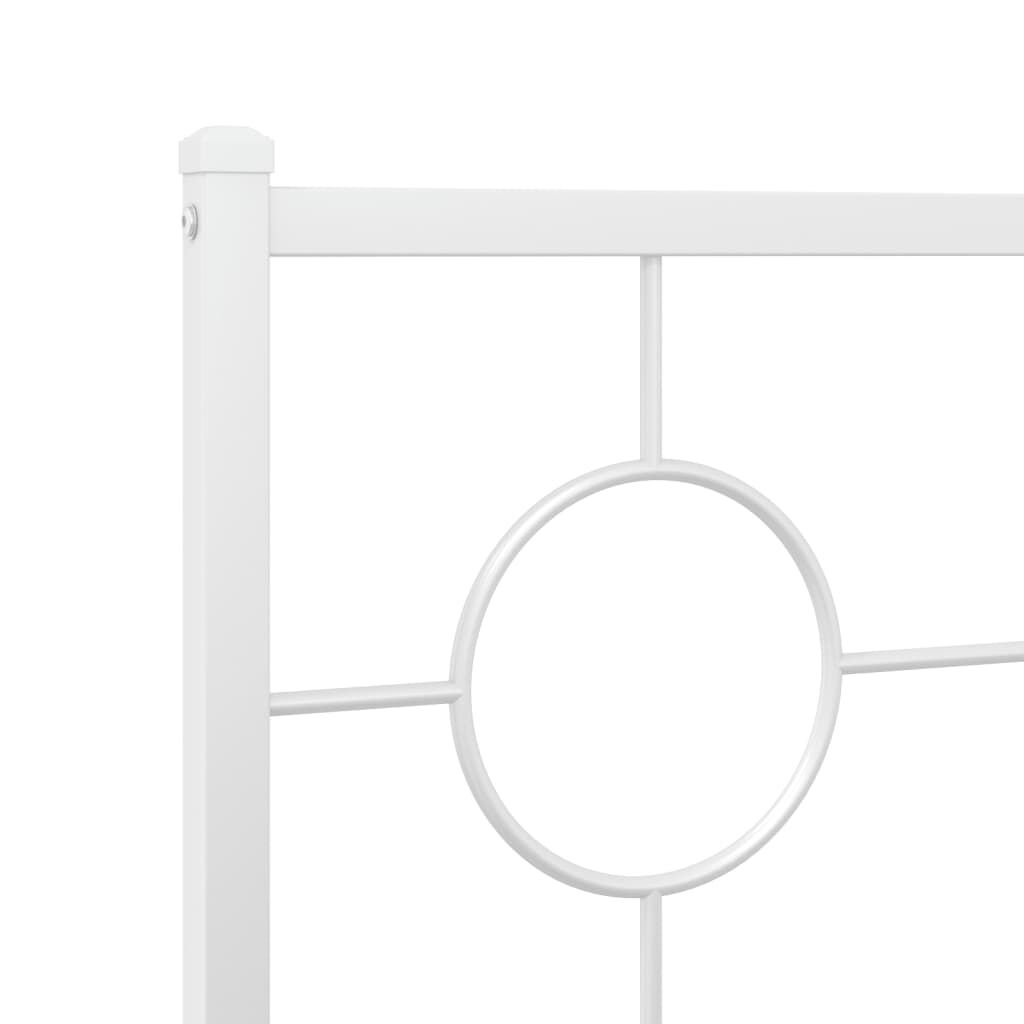 Metal Bed Frame without Mattress with Headboard White 150x200 cm Price