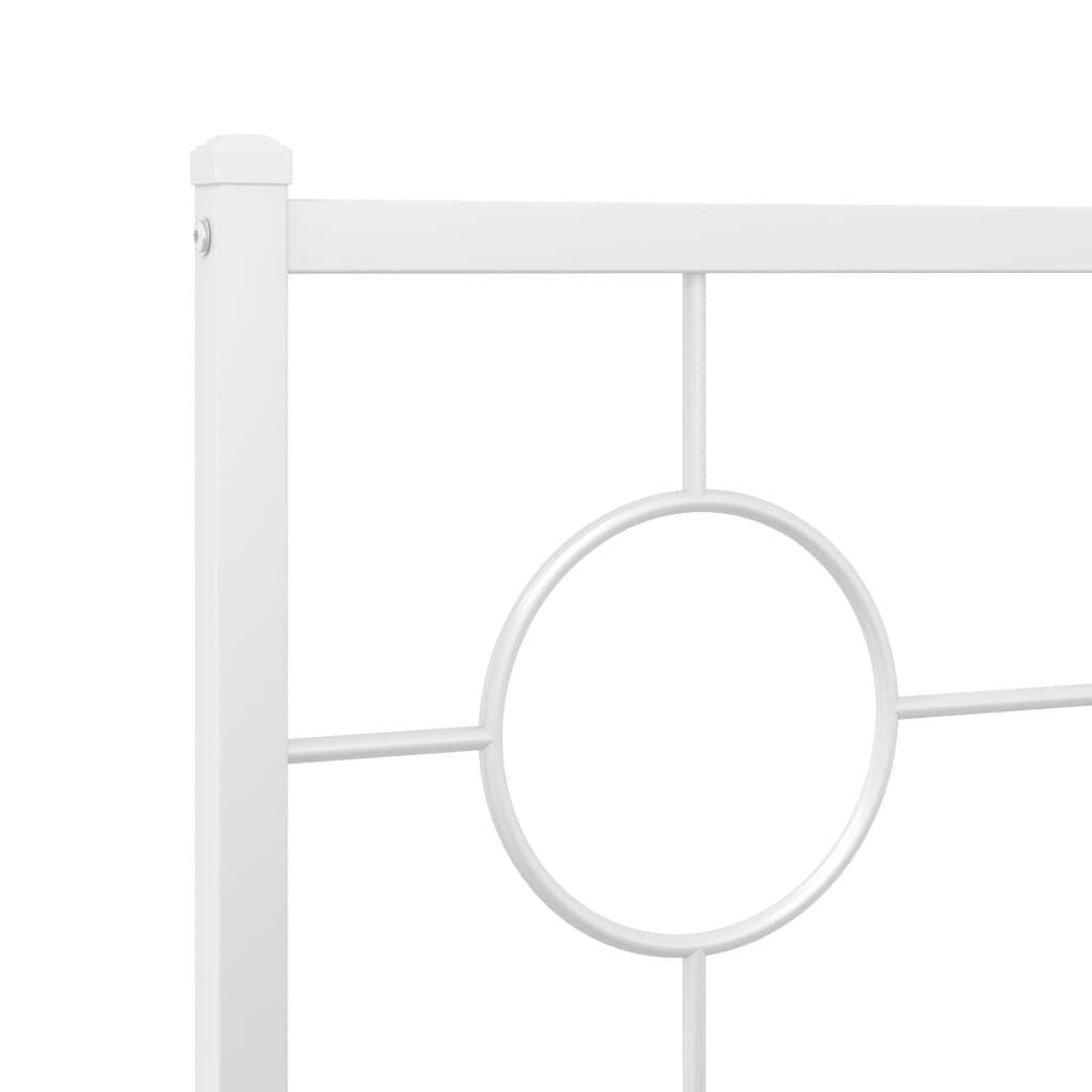 Metal Bed Frame without Mattress with Headboard White 183x203 cm King Price