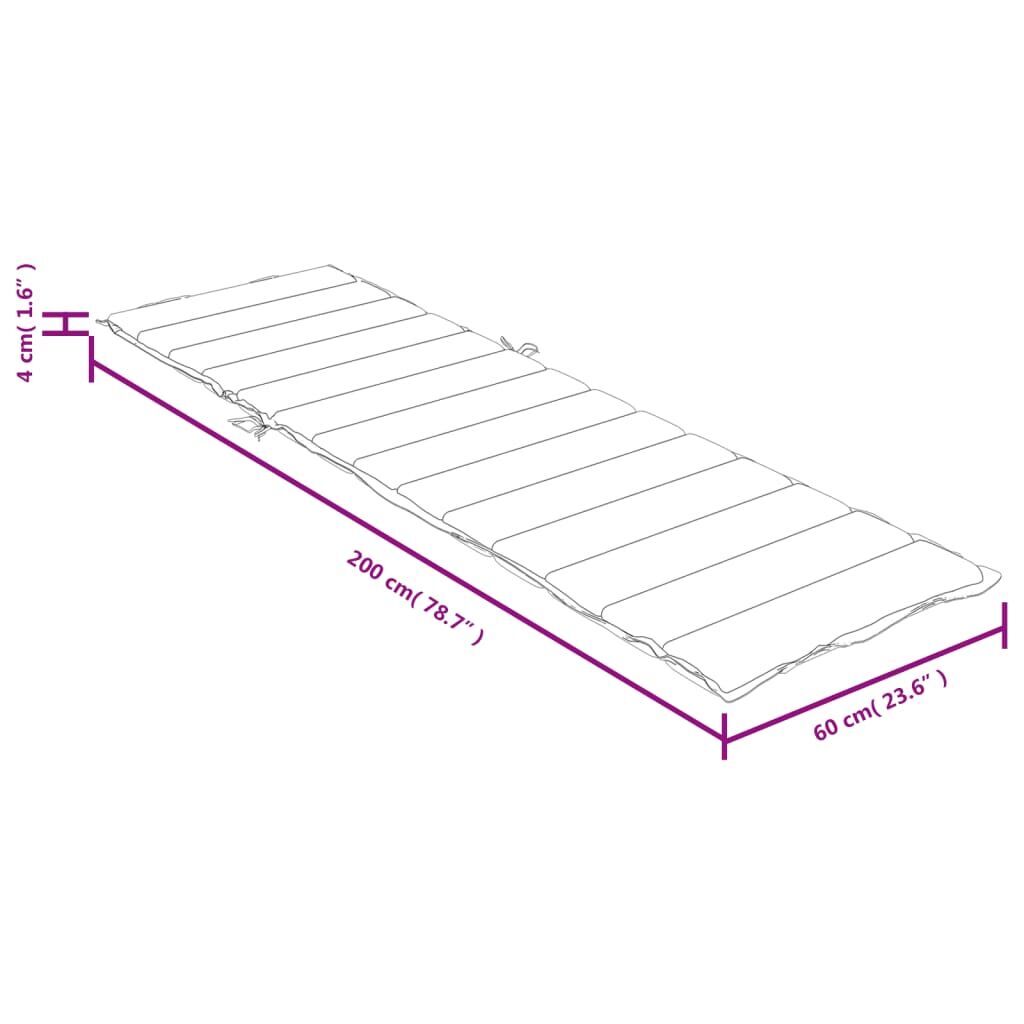 Sun Lounger Cushion Melange Anthracite 200x60x4 cm Fabric Price