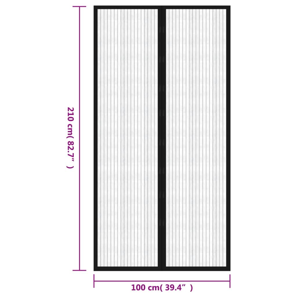 Insect Door Curtain 210 x 100 cm 2 pcs Magnet Black Price