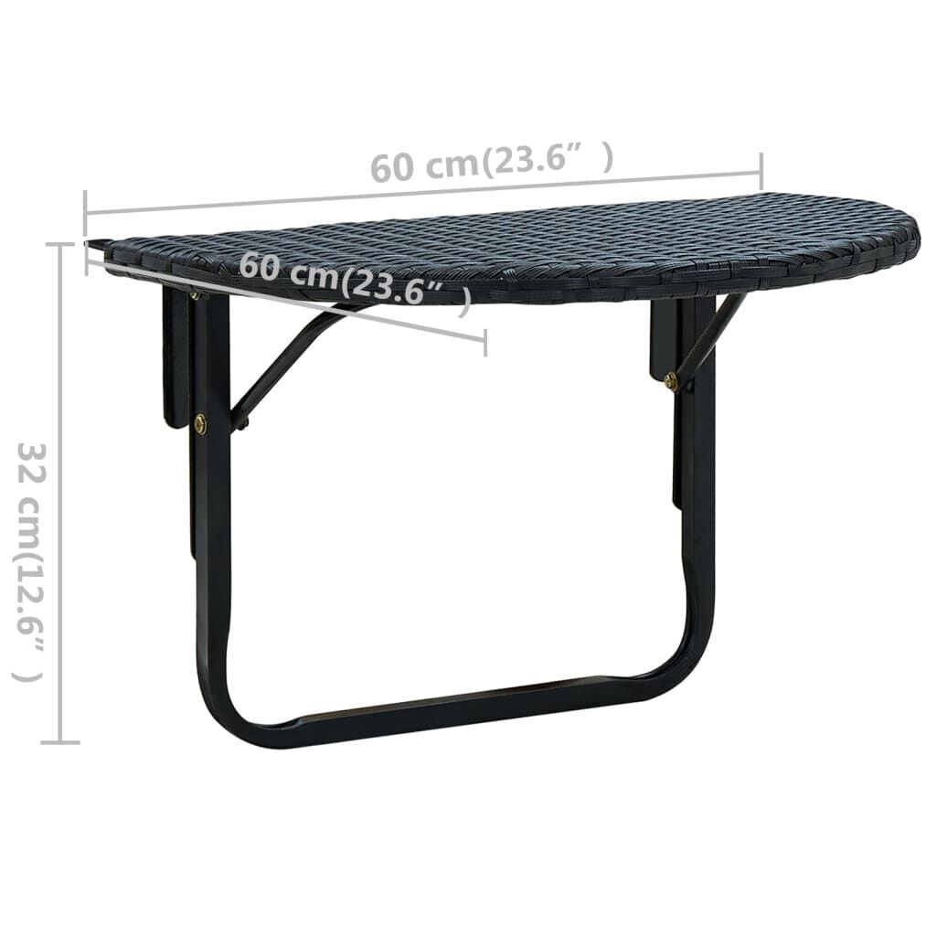 Balcony Table 60x60x32 cm Black Poly Rattan Price