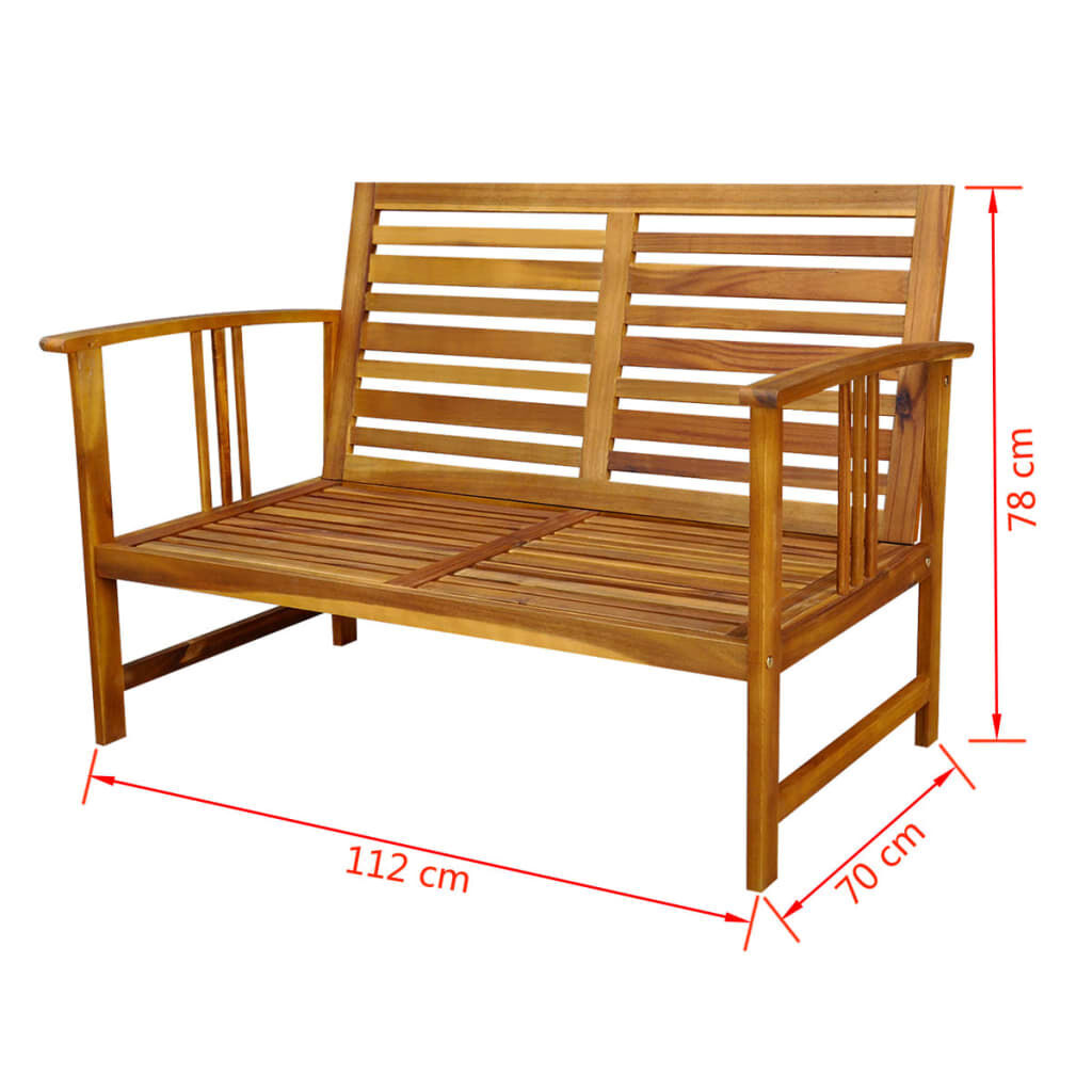 4 Piece Garden Lounge Set with Cushions Solid Acacia Wood Price